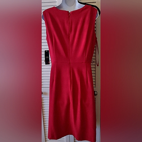 A K Anne Klein Poppy Red Sleeveless Dress, size 12 - Picture 2 of 12